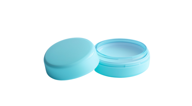PNG, Contact lens, lenses in a storage case, isolated on white background, created with Generative AI technology.