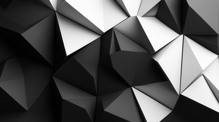 Abstract geometric pattern featuring black and white triangular shapes.