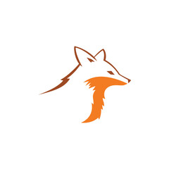 Obraz premium Fox Logo Vector Illustration. Orange Fox Logo