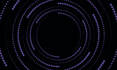 Sound wave rhythm lines spiral dynamic abstract vector background in circle dot shape