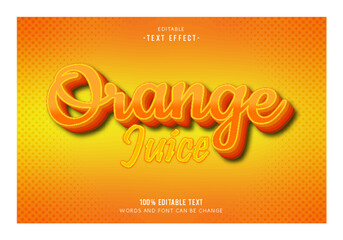 Orange Juice editable text effect 3d emboss carton style