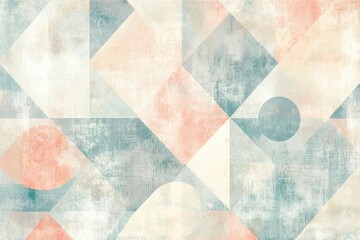 Abstract geometric pattern with soft colors and textures.