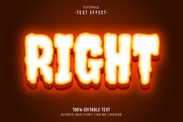 Right editable text effect 3d emboss neon style