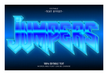 Jumpers editable text effect 3d emboss neon style