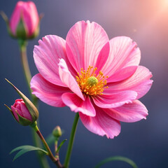dreamy style illustration close up flower with copy space idea for spring season background or wallpaper,