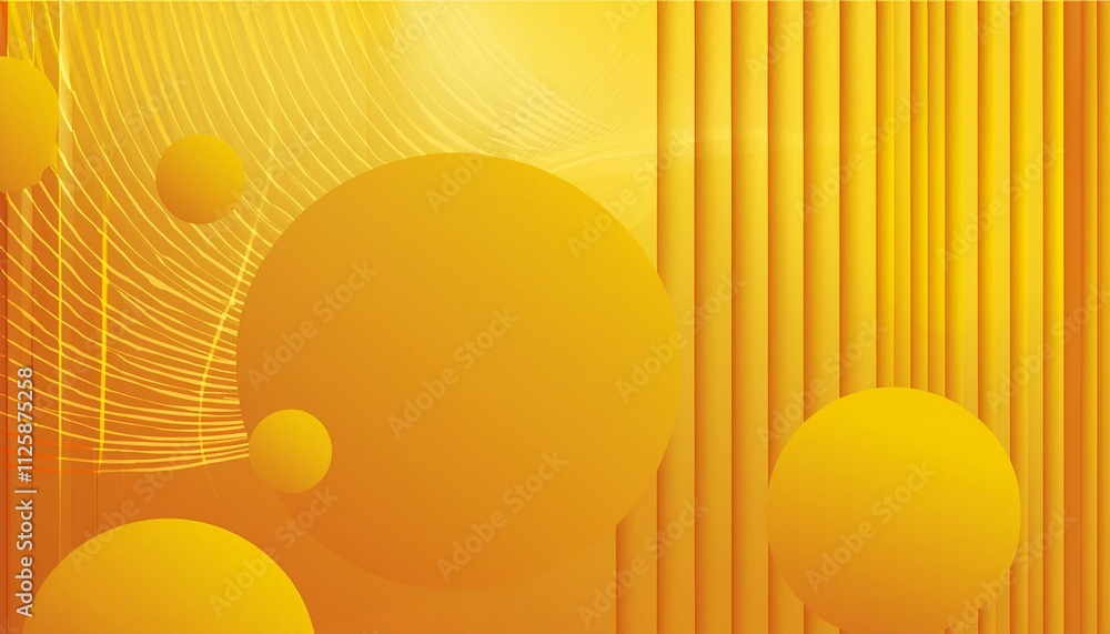 Poster yellow gradient background with line and circle shape. generated image
