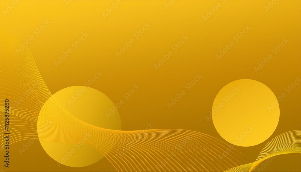 Poster yellow gradient background with line and circle shape. generated image