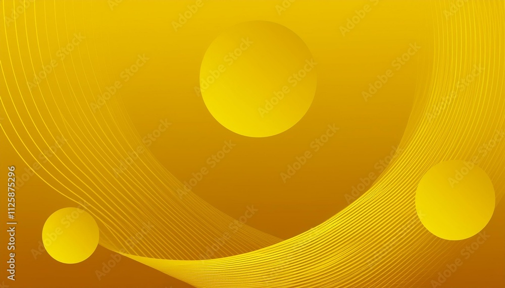 Poster yellow gradient background with line and circle shape. generated image