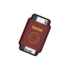 passport flat icon vector illustration