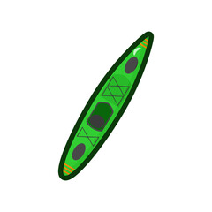 Green Cano icon, sea kayak vector illustration
