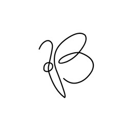 Butterfly line hand painted