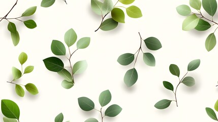 Obraz premium Minimalist leaf shapes pattern design nature environment digital artwork serene background aesthetic viewpoint for modern decor