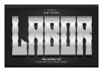 Labor editable text effect 3d emboss elegant style