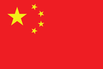 China national official flag, symbol of country in Asia.