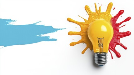 Colorful Lightbulb Idea Paint Splash | Abstract art