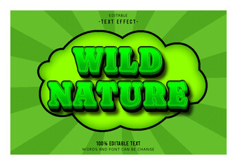 Wild Nature editable text effect 3d emboss comic style