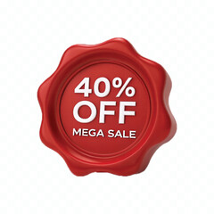 abstract 3d mega sale typography text in different style isolated on white background