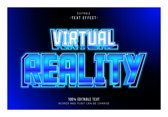 Virtual Reality editable text effect 3d emboss modern style
