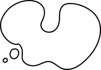 Doodle line text balloon. Speech bubble banners with empty talk, linear comic note design for banner message popup. Vector isolated icon on white background