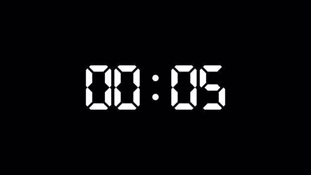  Digital countdown timer ten seconds animation from 10 to 0 seconds on transparent background with alpha channel, 10 second countdown timer, Digital Countdown video