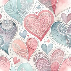 seamless background with hearts