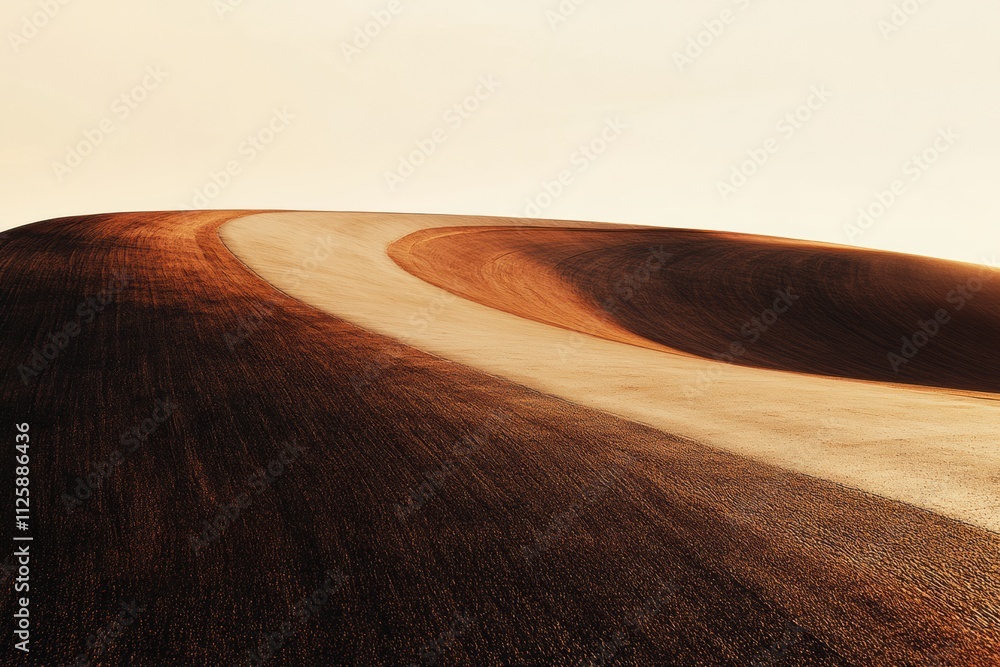 Fototapete A winding running track extends towards the horizon, featuring multiple lanes and ample open space for additional text or graphics. Generative AI