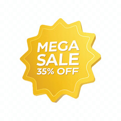 abstract 3d mega sale typography text in different style isolated on white background