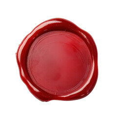 red wax seal with empty area isolated on transparent background