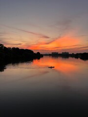 Obraz premium sunset on the river