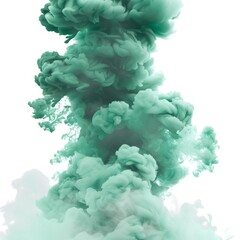 A vibrant smoke eruption, jade green and emerald green