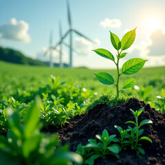 ESG, green energy, sustainable industry. Environmental, Social, and Corporate Governance concept.