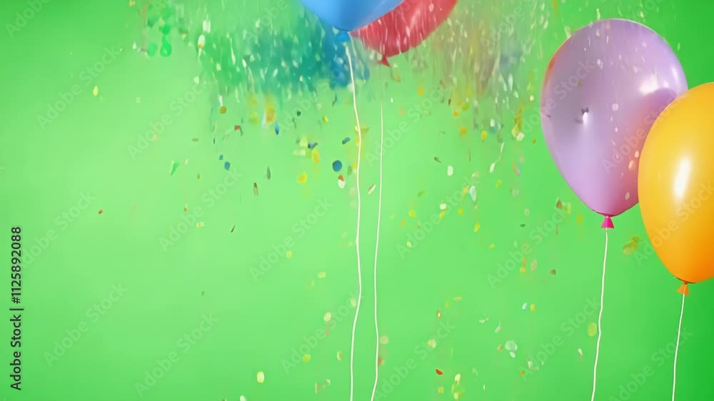 Aufkleber with each burst the balloons explode and release a burst of confetti creating a dazzling celebration