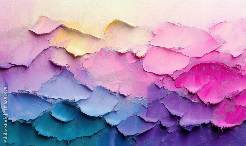 Poster textured abstract background of colorful paint strokes.