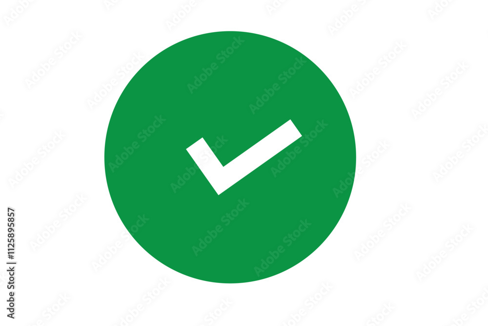 Poster checkmark icons tick and cross sign green check mark and red x cross on white background. circle sha