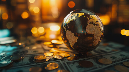 Abstract business Financial charts show a significant increase in profits in the stock market.This is driven by higher interest rates and continued growth. In the innovation world network of financial