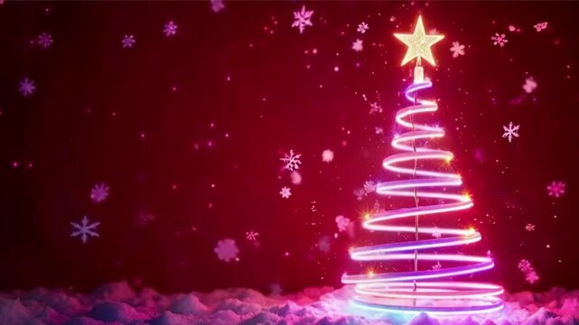 christmas tree with red ribbon