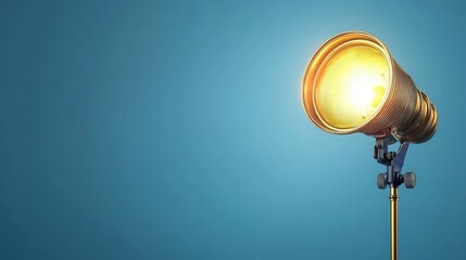Bright Golden Spotlight on Stage  Studio Lighting  Illumination  Theater  Show