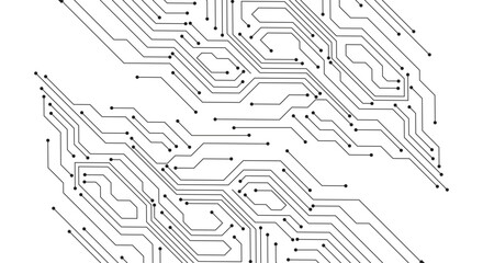 Abstract technology background, circuit board pattern. Dots and lines connection black circuit design