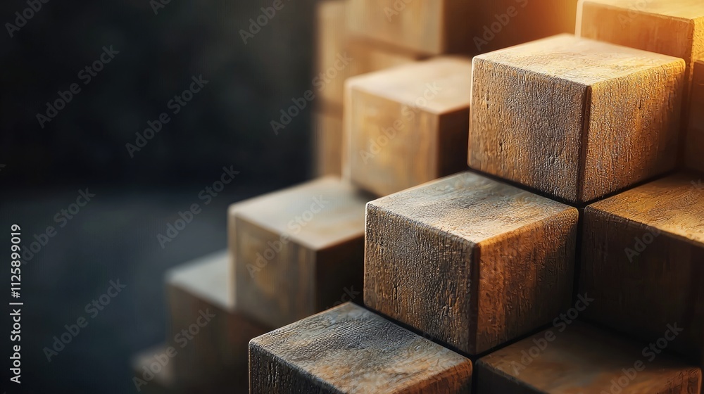 Aufkleber The image illustrates the conceptual framework of business strategy and planning, displaying blocks that signify goal setting and development in a structured and organize