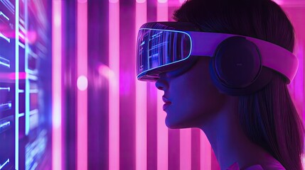 A woman engages with a virtual screen, using a mouse and keyboard to stream online content, including videos and live events, showcasing the enjoyment of digital media.