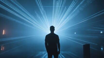 Silhouette in a Laser Light Show