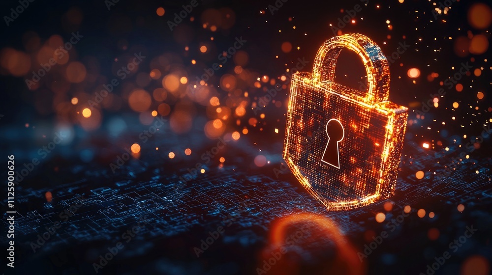 Fototapete this visual displays a dynamic digital shield securing information, highlighting the importance of p