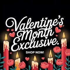 Valentines Month Exclusive Candles Roses Hearts Promotion