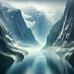 110 Misty Fjord A deep inlet carved by glaciers with steep cliff