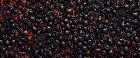Roasted coffee beans background texture.