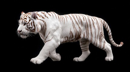 Fototapeta premium Majestic White Tiger Walking Wild Cat Bengal Tiger Wildlife Animal Portrait Nature B