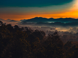 Sunrise over the Great Smoky Mountains in Tennessee. These Blue Ridge mountains are like no other!