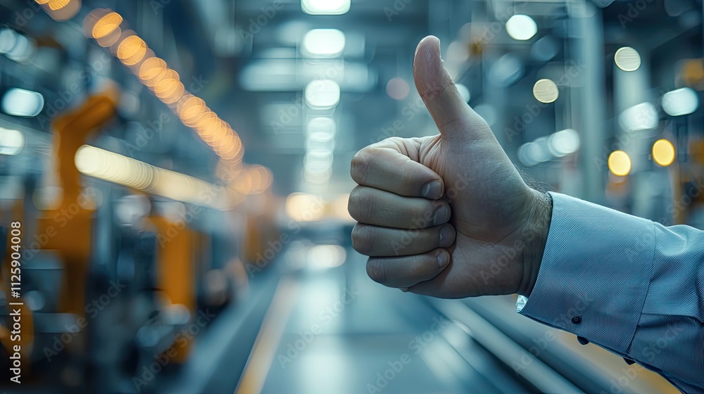 Poster a hand gives a thumbs up as a symbol of top-notch service and satisfaction, emphasizing quality assu