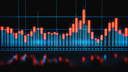 Abstract business Financial charts show a significant increase in profits in the stock market.This is driven by higher interest rates and continued growth. In the innovation world network of financial