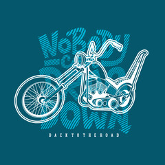 Old motorbike, with retro style typography, Vector Graphic Illustration